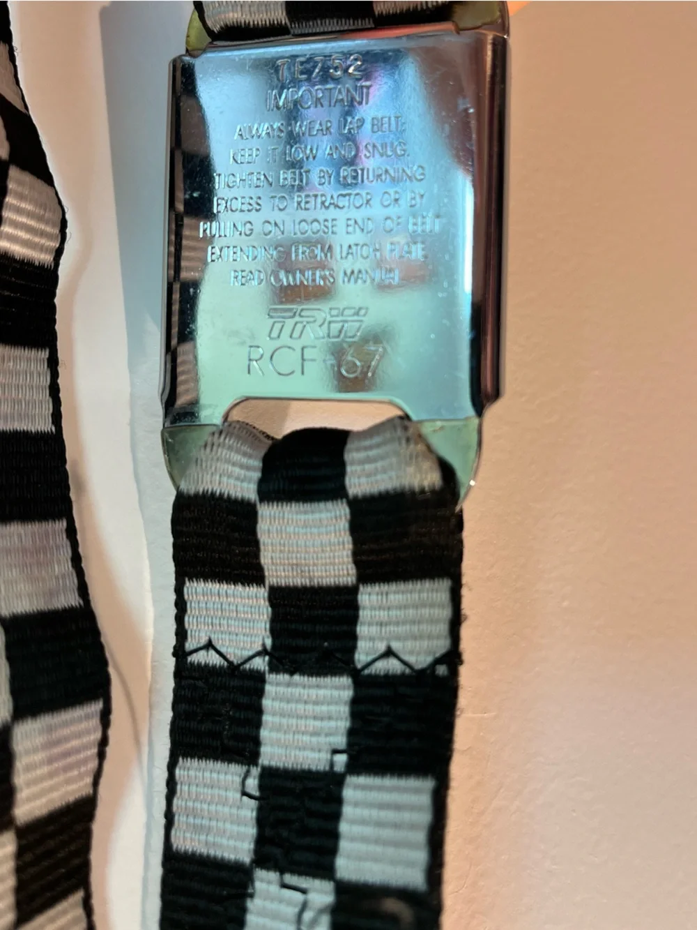 Vintage Unisex Checkerboard Chevy “Seatbelt” Adjustable Belt